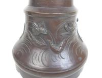 Pair of Early 20th Century Japanese Twin Handled Bronzed Vases (3 of 3) Pair of Early 20th Century Japanese Twin Handled Bronzed Vases (3 of 3)