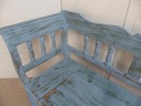 Lovely Sky Blue 3 Seater Antique Pine Kitchen / Hall Box Settle / Bench (6 of 10) Lovely Sky Blue 3 Seater Antique Pine Kitchen / Hall Box Settle / Bench (6 of 10)