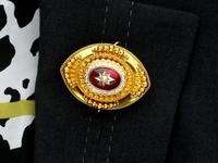 6.20ct Garnet, Pearl & Enamel, 18ct Yellow Gold Pendant / Brooch - Antique c.1880 (13 of 15) 6.20ct Garnet, Pearl & Enamel, 18ct Yellow Gold Pendant / Brooch - Antique c.1880 (13 of 15)