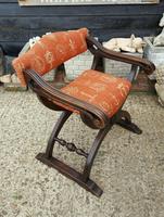 Quality Near Pair of Mahogany Antique x frame Chairs (4 of 5) Quality Near Pair of Mahogany Antique x frame Chairs (4 of 5)