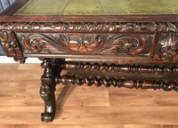 Victorian Carved Oak Desk Library Table (20 of 25) Victorian Carved Oak Desk Library Table (20 of 25)