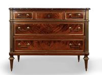Louis XVI Period Brass Mounted Mahogany Commode