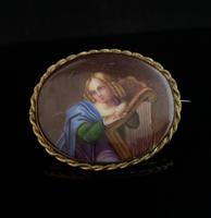 Antique Porcelain Portrait Brooch, 19th Century (5 of 8) Antique Porcelain Portrait Brooch, 19th Century (5 of 8)