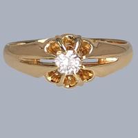 Antique 18ct Gold Diamond Solitaire Ring – Late Victorian / Edwardian – c.1900