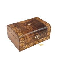 Good Victorian Walnut & Inlaid Jewellery Box