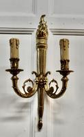 Set of French Neo Classical Large Brass Twin Wall Lights (4 of 5) Set of French Neo Classical Large Brass Twin Wall Lights (4 of 5)