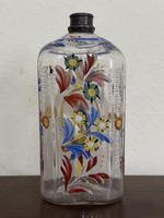 18th Century German Clear Glass Decorated Bottle