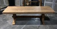 Large French Bleached Oak Trestle Farmhouse Dining Table (3 of 16) Large French Bleached Oak Trestle Farmhouse Dining Table (3 of 16)