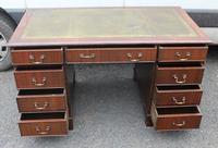 1960s Mahogany Pedestal Desk with Green Leather Inset (2 of 4) 1960s Mahogany Pedestal Desk with Green Leather Inset (2 of 4)