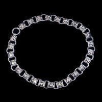 Victorian Sterling Silver Collar Necklace Gold Birds Circa 1880 (3 of 7) Victorian Sterling Silver Collar Necklace Gold Birds Circa 1880 (3 of 7)