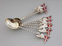 Set 7 Edwardian Silver & Enamel Sailing / Yacht Club Burgee Prize Teaspoons (13 of 14) Set 7 Edwardian Silver & Enamel Sailing / Yacht Club Burgee Prize Teaspoons (13 of 14)