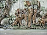 German or Austrian stove or fireplace faience tile with huntsmen & dogs c.1870 (8 of 13) German or Austrian stove or fireplace faience tile with huntsmen & dogs c.1870 (8 of 13)