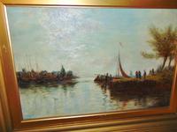 Edwardian oil painting. Harbour scene 1909 (6 of 6) Edwardian oil painting. Harbour scene 1909 (6 of 6)