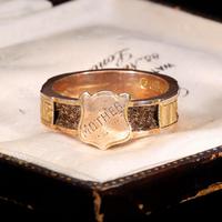 The Antique 1916 'mother' Hairwork Mourning Ring Regular Price