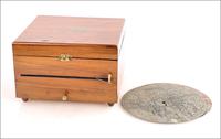 Antique Adler Mahogany Disc Music Box, Germany Ca. 1900
