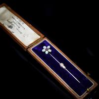 Boxed Antique Natural Opal & Spinel Silver Stick Pin Brooch (8 of 9) Boxed Antique Natural Opal & Spinel Silver Stick Pin Brooch (8 of 9)