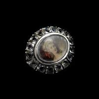 Antique Old Cut Paste Portrait Silver Oval Navette Brooch Pin (2 of 5) Antique Old Cut Paste Portrait Silver Oval Navette Brooch Pin (2 of 5)