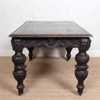 Carved Oak Desk Library Table Gothic Jacobean Large 19th Century (14 of 18) Carved Oak Desk Library Table Gothic Jacobean Large 19th Century (14 of 18)