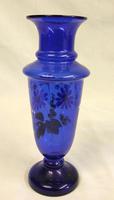 Antique Pair Bristol Blue Glass Shaped Decorated Vases (4 of 6) Antique Pair Bristol Blue Glass Shaped Decorated Vases (4 of 6)