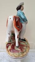 Pair of Antique English Victorian Staffordshire Pottery Figures - Milkman & Milkmaid with Cows - H 2314d / H 2314c (5 of 13) Pair of Antique English Victorian Staffordshire Pottery Figures - Milkman & Milkmaid with Cows - H 2314d / H 2314c (5 of 13)
