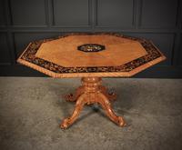 Rare Birds Eye Maple Octagonal Marquetry Inlaid Centre Dining Table (8 of 8) Rare Birds Eye Maple Octagonal Marquetry Inlaid Centre Dining Table (8 of 8)
