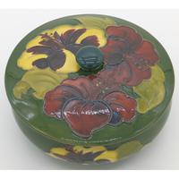 A Walter Moorcroft Hibiscus Lidded Bowl C.mid 20thc (2 of 7) A Walter Moorcroft Hibiscus Lidded Bowl C.mid 20thc (2 of 7)