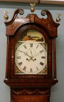 Satinwood Polychrome Painted Longcase Clock. (11 of 11) Satinwood Polychrome Painted Longcase Clock. (11 of 11)