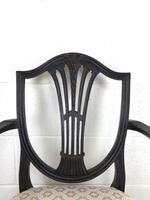 Antique 19th Century Open Arm Carver Armchair with Fabric Seat (M-1196) (4 of 11) Antique 19th Century Open Arm Carver Armchair with Fabric Seat (M-1196) (4 of 11)