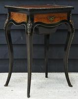 Fine Quality 19th Century French Ebonised & Amboyna Serpentine Sewing Table (3 of 21) Fine Quality 19th Century French Ebonised & Amboyna Serpentine Sewing Table (3 of 21)