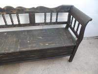 Shabby Chic Black 4 Seater Antique Pine Kitchen / Hall Box Settle / Bench (9 of 10) Shabby Chic Black 4 Seater Antique Pine Kitchen / Hall Box Settle / Bench (9 of 10)