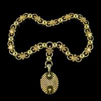 Antique Victorian Locket Collar Necklace Sterling Silver 18ct Gold Gilt Dated 1881 (9 of 11) Antique Victorian Locket Collar Necklace Sterling Silver 18ct Gold Gilt Dated 1881 (9 of 11)