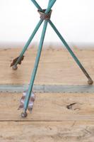 Unique verdigris finished metal and mirror topped side table with rope tied arrow legs (7 of 12) Unique verdigris finished metal and mirror topped side table with rope tied arrow legs (7 of 12)