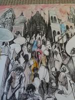 William Papas "Varanasi, India " Mixed Media Painting 1970's - 5 of 6 Listed (3 of 6) William Papas "Varanasi, India " Mixed Media Painting 1970's - 5 of 6 Listed (3 of 6)