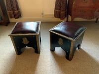 Pair of Moroccan Country House Studded & Leather Upholstered Footstools Seats (2 of 9) Pair of Moroccan Country House Studded & Leather Upholstered Footstools Seats (2 of 9)
