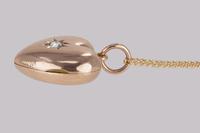 Victorian Diamond Heart Locket 9ct Gold Hinged Puff Heart Pendant & Chain Circa 1890 (6 of 9) Victorian Diamond Heart Locket 9ct Gold Hinged Puff Heart Pendant & Chain Circa 1890 (6 of 9)
