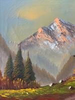 The Three Peaks 20thc Vintage Swiss School - Mountainous Landscape Oil Painting (7 of 12) The Three Peaks 20thc Vintage Swiss School - Mountainous Landscape Oil Painting (7 of 12)