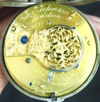 Great Antique Silver Pair Case Pocket Watch Fusee Verge Escapement Key Wind Enamel Dial Johnson London (7 of 10) Great Antique Silver Pair Case Pocket Watch Fusee Verge Escapement Key Wind Enamel Dial Johnson London (7 of 10)