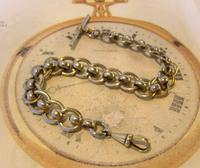 Antique Pocket Watch Chain 1920s Large Silver Nickel Fancy Link Albert With T Bar (2 of 10) Antique Pocket Watch Chain 1920s Large Silver Nickel Fancy Link Albert With T Bar (2 of 10)