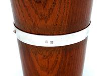 Pair of Late Victorian Oak & Silver Plate Beakers (2 of 3) Pair of Late Victorian Oak & Silver Plate Beakers (2 of 3)