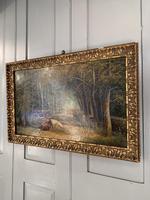 Antique 19th Century British Landscape Oil Painting of Cows Cattle in Wood Signed JD Morris '2 of 2' (8 of 10) Antique 19th Century British Landscape Oil Painting of Cows Cattle in Wood Signed JD Morris '2 of 2' (8 of 10)