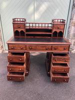 Antique Anglo Indian Teak Pedestal Writing Desk (11 of 13) Antique Anglo Indian Teak Pedestal Writing Desk (11 of 13)