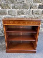 Quality Inlaid Mahogany Open Bookcase