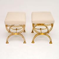 Pair of 1970’s Vintage Brass Stools (4 of 9) Pair of 1970’s Vintage Brass Stools (4 of 9)