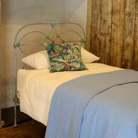 Blue Verdigris Platform Style Victorian Antique Single Bed (8 of 8) Blue Verdigris Platform Style Victorian Antique Single Bed (8 of 8)