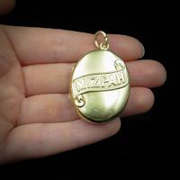 Antique Victorian Mizpah Oval Gold Gilt Photo Locket Pendant (8 of 8) Antique Victorian Mizpah Oval Gold Gilt Photo Locket Pendant (8 of 8)