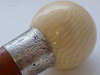 Walking Stick Cane 1918 Hallmarked Silver Pommel Malacca Shaft Tagua Nut (8 of 9) Walking Stick Cane 1918 Hallmarked Silver Pommel Malacca Shaft Tagua Nut (8 of 9)