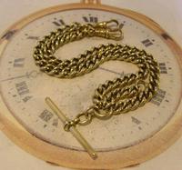 Antique Pocket Watch Chain 1890s Victorian large Brass Double Albert With T Bar (2 of 12) Antique Pocket Watch Chain 1890s Victorian large Brass Double Albert With T Bar (2 of 12)