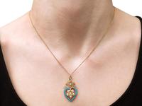 Seed Pearl, Enamel & 18ct Yellow Gold Pendant - Antique c.1890 (8 of 9) Seed Pearl, Enamel & 18ct Yellow Gold Pendant - Antique c.1890 (8 of 9)