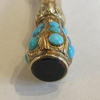 Victorian Gold Turquoise-set Pencil with Bloodstone Terminal (3 of 5) Victorian Gold Turquoise-set Pencil with Bloodstone Terminal (3 of 5)