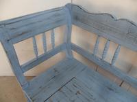Stunning Sky Blue 3 Seater Antique Pine Kitchen / Hall Box Settle / Bench (6 of 11) Stunning Sky Blue 3 Seater Antique Pine Kitchen / Hall Box Settle / Bench (6 of 11)
